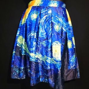 Large Starry Night Skirt NWOT